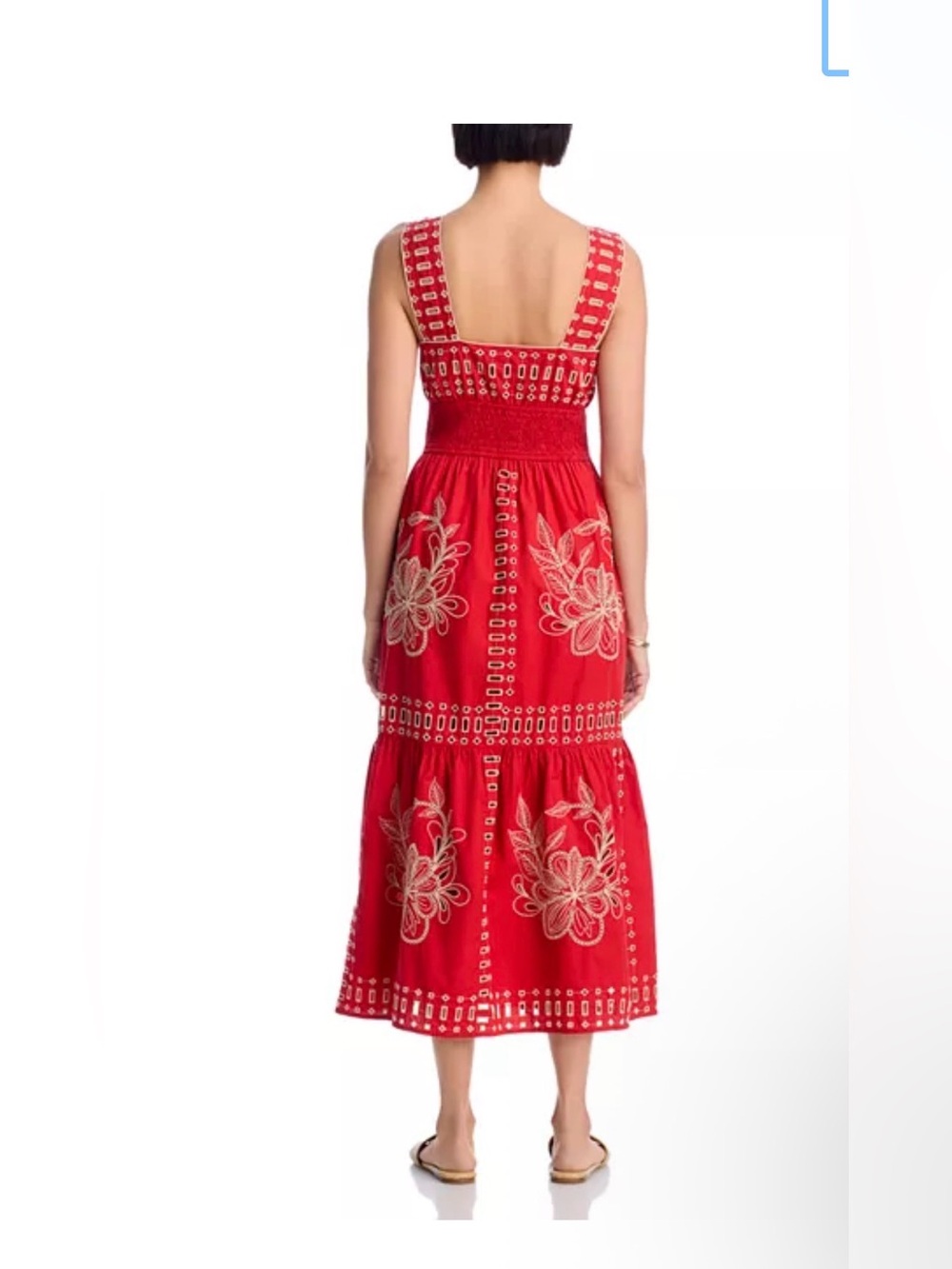 RAILS Red Embroidered Tiered Midi Dress - Picture 2 of 3